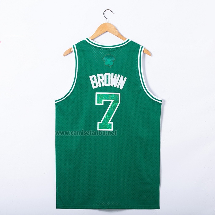 Camiseta Boston Celtics Jaylen Brown #7 Snakeskin Hardwood Classics 2021 Verde